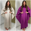 Satin Maxi Dress Cape Detail
