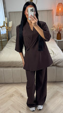 Oversized Blazerpak met Korte Mouwen – 2-Delige Set