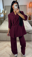 Oversized Blazerpak met Korte Mouwen – 2-Delige Set