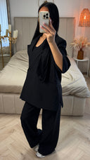 Oversized Blazerpak met Korte Mouwen – 2-Delige Set