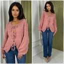Basic-Cardigan mit 3 Bändern 6072