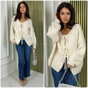 Basic-Cardigan mit 3 Bändern 6072