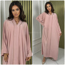 Mid Line Double Golden Seam V Neck Abaya