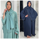 Kopftuchkleid 3-teilig Kimono+Kleid+Schal Schwere Qualität