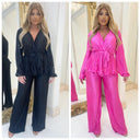 Glossy Zigzag Tie Belt Set