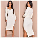 Ribbed split dress décolleté TL163