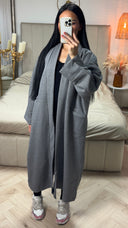 Lange Open Mantel met Steekzakken