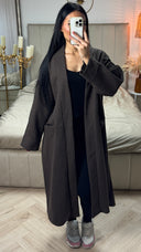 Lange Open Mantel met Steekzakken