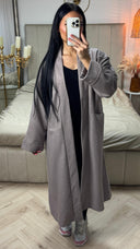 Lange Open Mantel met Steekzakken