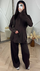 Sportieve 2-Piece Fitness Set met Rits en Wijde Broek