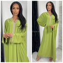 Golden Embroidery Wrist Hoodie Neck Abaya Super Oversized