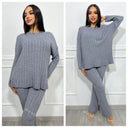 Thick Ribbed Wide Leg Set