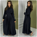 Satin Maxi Plissierter Taillengürtel mit Bindedetail