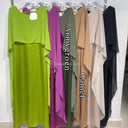 Satin Maxi Dress With Cape