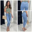 Premium Quality Stretch Front Split Jeans 77201D