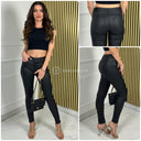 Premium Quality Stretch Clean LeatherLook Push Up Pants 77513-1