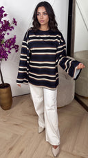 Gestreept Oversized Longsleeve T-shirt
