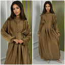 Satin Maxi Plissierter Taillengürtel mit Bindedetail