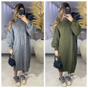 Round Neck Fully Cable Design Dress