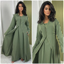 2-teiliges Set Kleid mit goldenen Nahtdetails