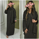 Kopftuch Abaya Goldenes Nahtdetail 2024