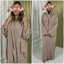 Kopftuch Abaya Goldenes Nahtdetail 2024