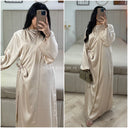 2pcs Satin Wrap Tie Belt Cardigan + Sleeveless Dress