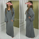Basic Oversized Mittellanges Kleid mit V-Ausschnitt