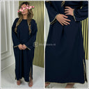 Golden Embroidery Detail Oversized Maxi