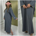 Golden Embroidery Detail Oversized Maxi