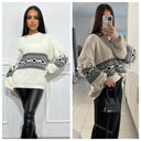 Diamond Pattern Sweater Frill Detail