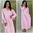 Stripes Dress Slit Tie Sleeve Dress