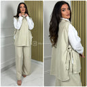 3pcs Heavy Corduroy Blouse+ Sweater+Pants Set