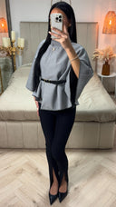 Butterfly Tie Belt Crop Coat