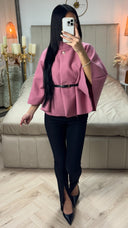 Butterfly Tie Belt Crop Coat