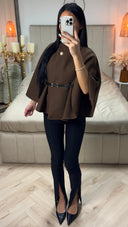 Butterfly Tie Belt Crop Coat