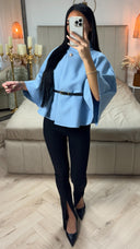 Butterfly Tie Belt Crop Coat