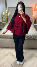 Butterfly Tie Belt Crop Coat