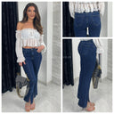 Premium Quality Front Split Wide Leg Jeans 99543