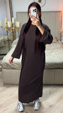 Round Neck Maxi Dress Thin Ribbed Material