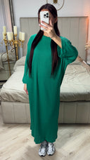 Round Neck Maxi Dress Thin Ribbed Material