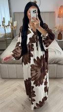Maxi Jurk met Bloemenprint en Knoopsluiting – Viscose