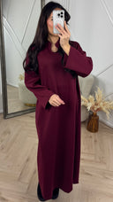 Abaya Maxi Jurk met Rechte Snit en V-Inkeping