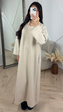 Abaya Maxi Jurk met Rechte Snit en V-Inkeping