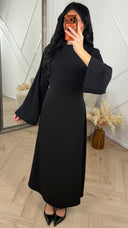 Abaya Maxi Jurk met Wijde Mouwen en Rechte Snit