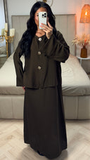 Abaya Set met Onderjurk & Knopen – Viscoseblend