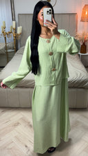 Abaya Set met Onderjurk & Knopen – Viscoseblend