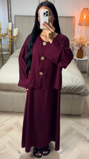 Abaya Set met Onderjurk & Knopen – Viscoseblend