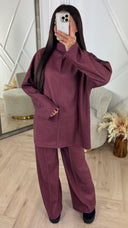 Soft Minimal Two-Piece Fleece Set met Hoge Kraag