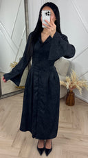 Blouse Maxi Jurk met Kraag en Taillelint